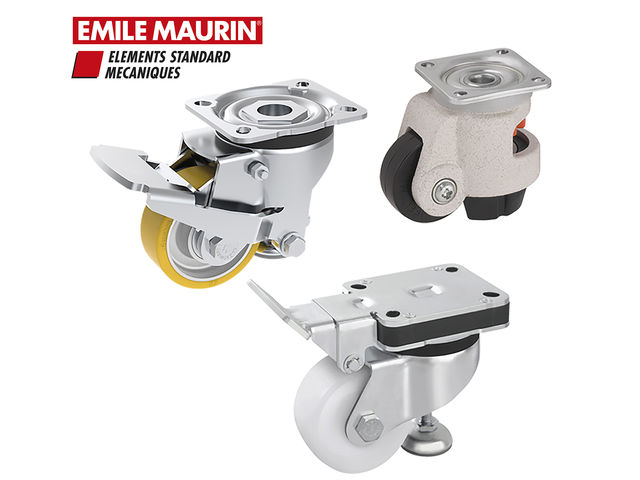 New levelling castors with integrated truck lock