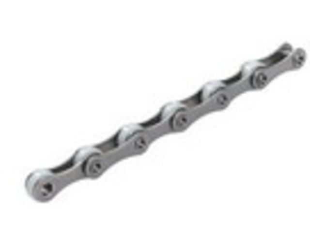 Hollow pin chain for bucket elevators