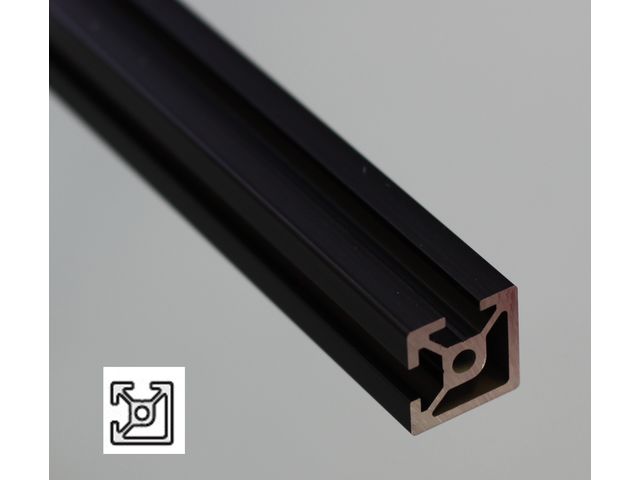 Aluminium profile 20x20 6mm slot black anodised | SYSTEAL