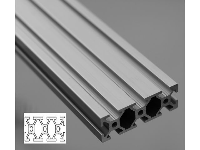 Profilé aluminium plat 50x10 - fente de 6 mm