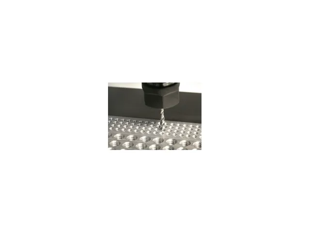 CNC drill tap machining center working on a metal part