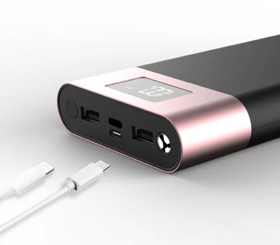 Power Bank 20 000 mAh Capacity - Apple and Android compatible - LED torch