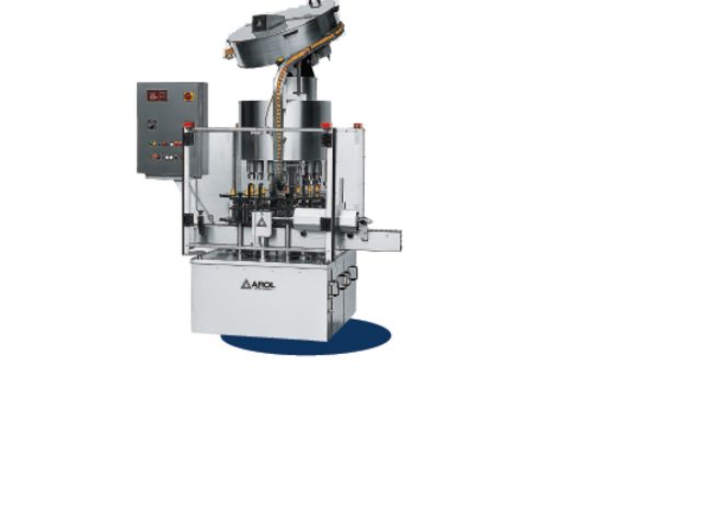 Rotary corking machine with press-on closing heads | Contact AROL HEXAGONE