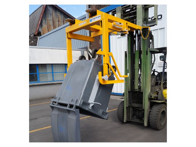 Dumping device for bins 500 to 1100 litres