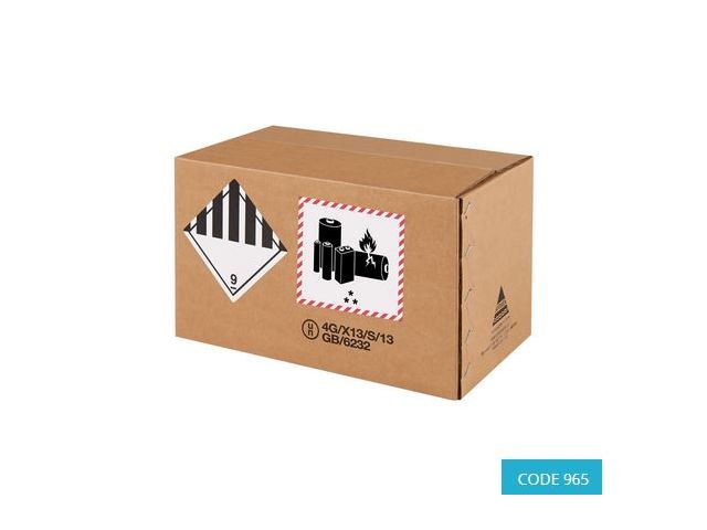 UN Fibreboard Box for Lithium Batteries 4G/X13/S - 350x200x200 mm - CODE 965