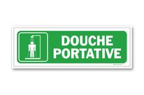 Portable shower evacuation sign