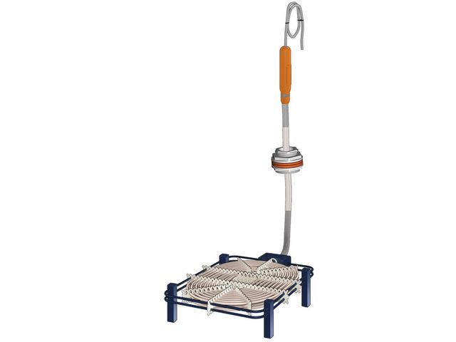 Flat immersion heater - Assembly type A with feet, to keep liquid storage tanks from freezing