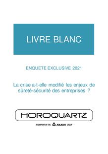 White Paper : The challenges of the crisis on corporate safety and security