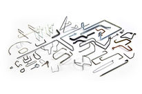 Parts in bent, arched, curved and shaped wire