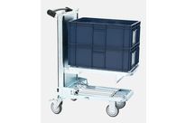 Ergonomic shelf-stacking trolley- wire-mesh trays 400×600