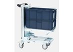 Ergonomic shelf-stacking trolley- wire-mesh trays 400×600