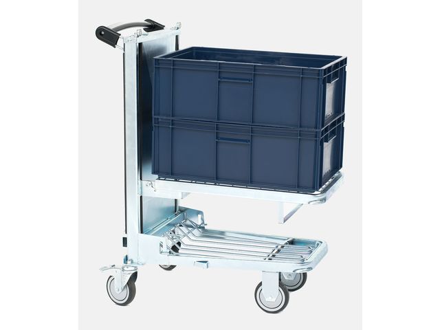 Ergonomic shelf-stacking trolley- wire-mesh trays 400×600