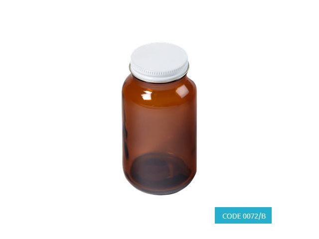 240ml Glass Powder Amber Jar - CODE 0072/B