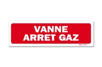 Gas shut-off valve warning sign