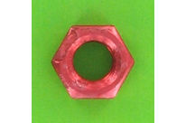 Nuts : Hex Nuts - Hex Nut, Hu, 0.8D - Hex Nut, Hu, Aluminium, DIN 934 - Blister pack of 5 Hex Nuts, P40 OA, Red