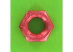 Nuts : Hex Nuts - Hex Nut, Hu, 0.8D - Hex Nut, Hu, Aluminium, DIN 934 - Blister pack of 5 Hex Nuts, P40 OA, Red