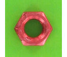 Nuts : Hex Nuts - Hex Nut, Hu, 0.8D - Hex Nut, Hu, Aluminium, DIN 934 - Blister pack of 5 Hex Nuts, P40 OA, Red