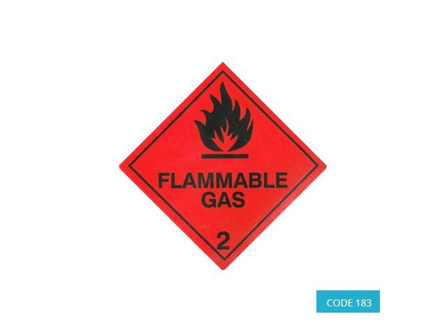 Class 2.1 (Flammable Gases) Hazard Labels (250mm x 250mm) - CODE 183