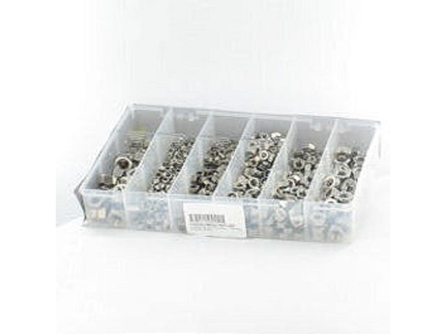 Nuts : Pack of 825 Hex Nuts + Nylstop A2 Stainless Steel Nuts