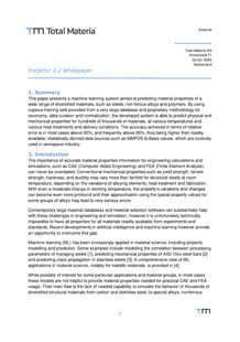 Machine Learning for materials behavior prediction