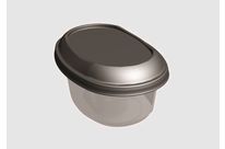 Oval sealable injected plastic box for ice cream, sorbet, butter, margarine, sauce… 