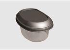 Oval sealable injected plastic box for ice cream, sorbet, butter, margarine, sauce… 