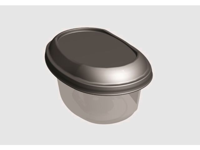 Oval sealable injected plastic box for ice cream, sorbet, butter, margarine, sauce… 