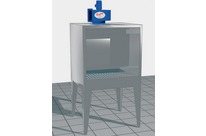 Painting booths with water veil filtration