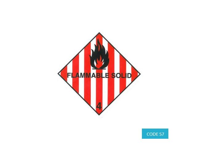 Class 4.1 (Flammable Solid) Hazard Labels (100mm x 100mm) - CODE 57