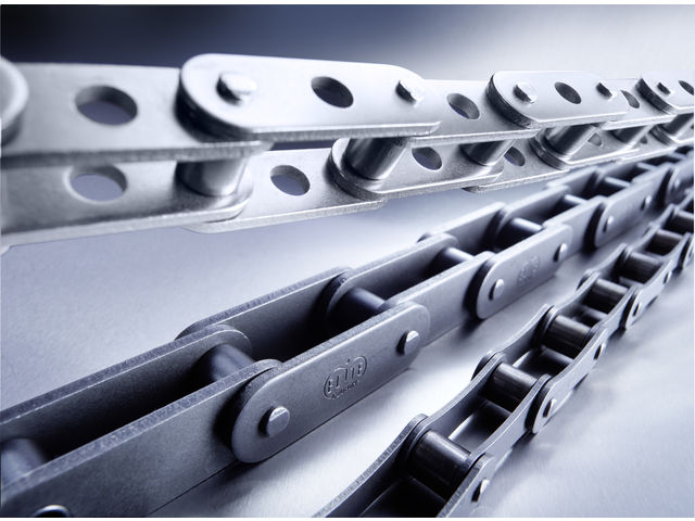 Double pitch roller chains