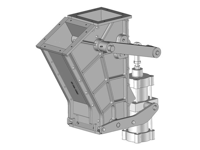Flap diverter valve with two directions