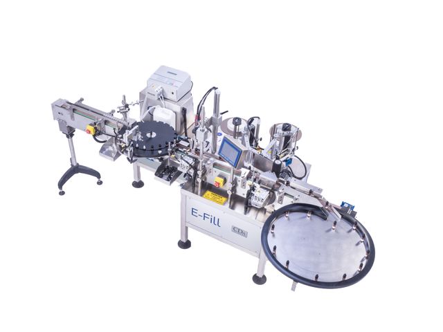 Complete filling, screw-capping and labelling machine for small bottles - E-Fill Model