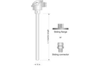 Probe for fume ducts with replaceable measuring insert SI8-BC Straight Pt100 