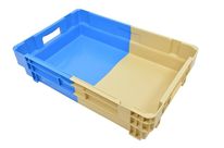 Bi-color box stackable and 50 % nestable