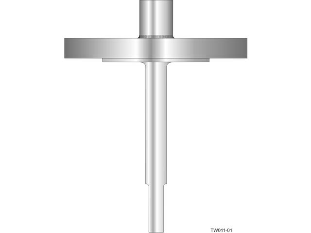 Flanged barstock thermowell - straight form and step-down shank