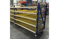Mobile flow racks suitable for every pallet racking, simple face and double face