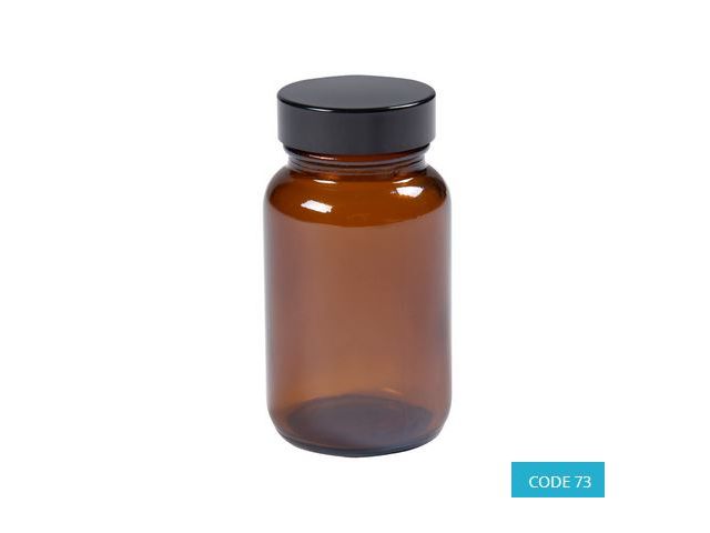 120ml Glass Powder Amber Jar - CODE 73