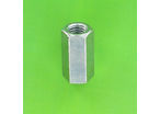 Nuts : Hex Nuts - Hex Coupling Nut, 3D" - Coupling Nut, 3D, White Zinc Steel DIN 6334