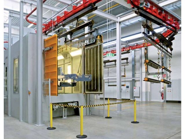 Hanger-type blast machine
