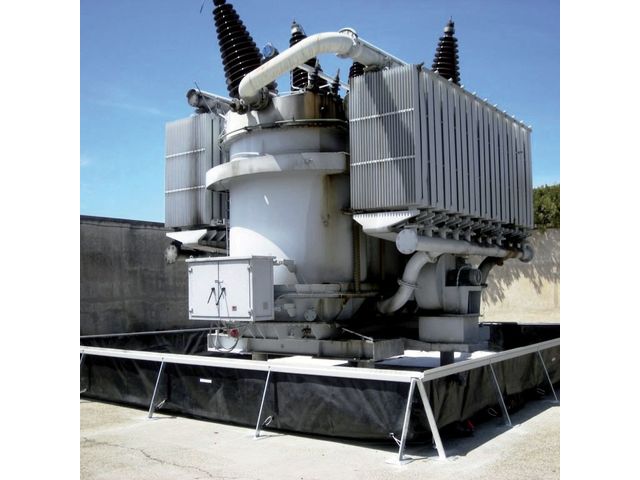 Heavy duty temporary storage bund for electrical transformer