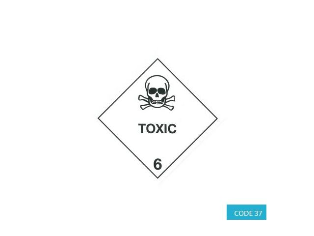 Class 6.1 (Toxic Substances) Hazard Labels (100mm x 100mm) - CODE 37