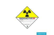 Class 7, Category 3 (Radioactive) Hazard Labels (100mm x 100mm) - CODE 0173/C