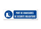 Sign picto mandatory wearing of safety shoes with text