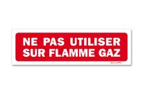 Do not use on gas flame prohibition sign