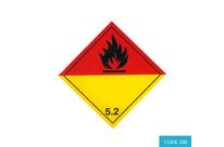 Class 5.2 (Organic Peroxide) Hazard Labels (250 mm x 250 mm) - CODE 200
