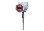 Insertion thermal mass flowmeter for gas or liquids