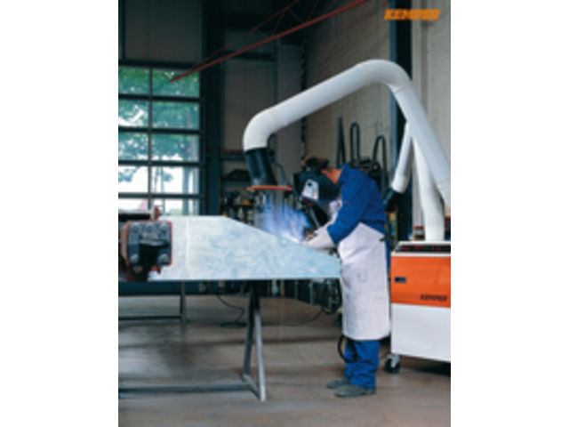 Mechanical welding smoke filters, mobile, with 2 flexible