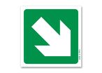 Downright arrow evacuation sign
