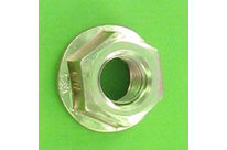 Nuts : Self-Locking Nuts - Slotted Flange Nut - Slotted Flange Nut, Yellow Zinc Steel, DIN 6923