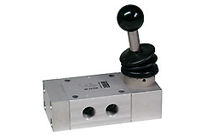 Hand lever valves with spring return